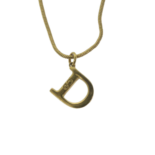CHRISTIAN DIOR Necklace metal Gold Auth am5728