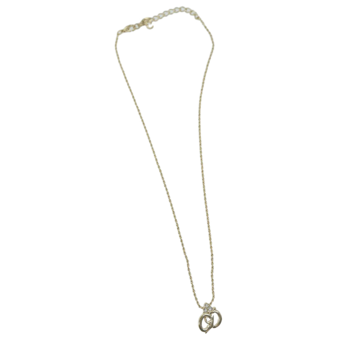 CHRISTIAN DIOR Necklace metal Gold Auth am5774