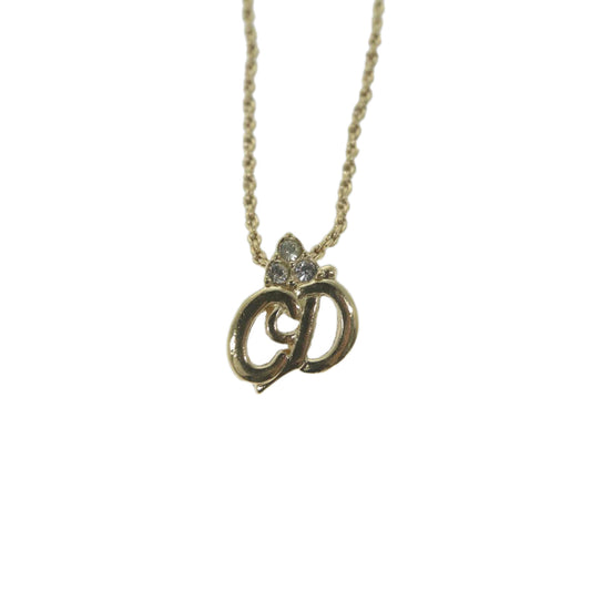 CHRISTIAN DIOR Necklace metal Gold Auth am5774