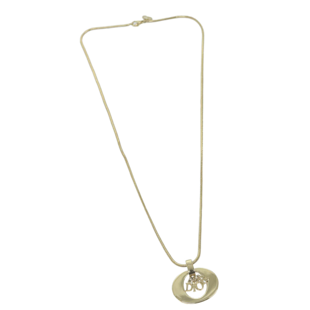 CHRISTIAN DIOR Necklace metal Gold Auth am5776