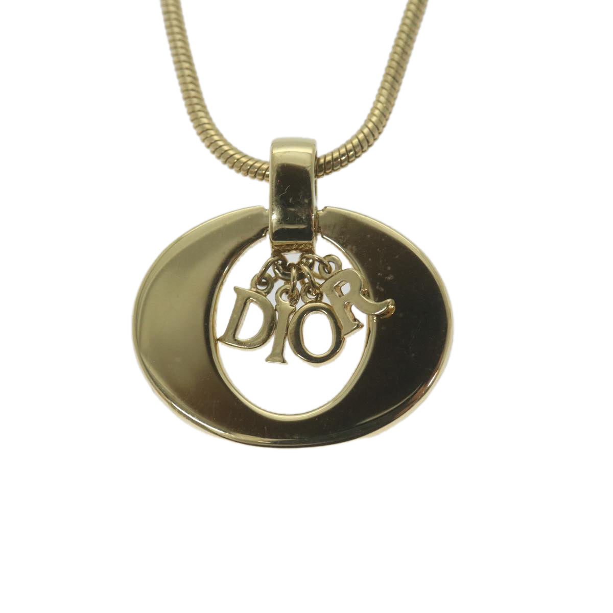 CHRISTIAN DIOR Necklace metal Gold Auth am5776