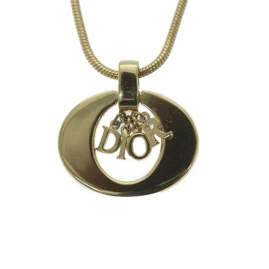 CHRISTIAN DIOR Necklace metal Gold Auth am5776