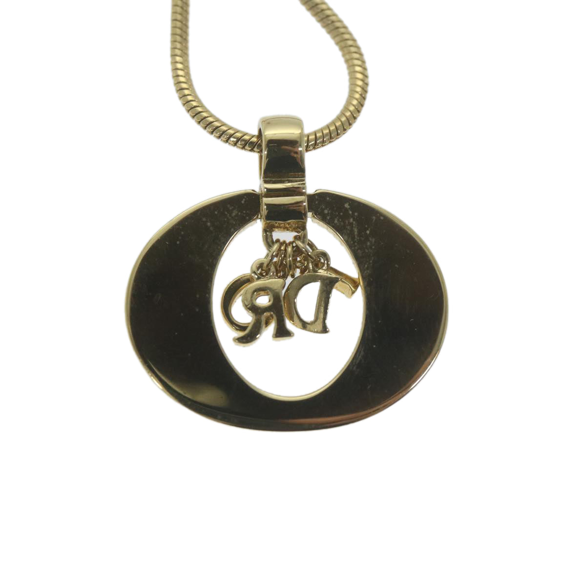 CHRISTIAN DIOR Necklace metal Gold Auth am5776