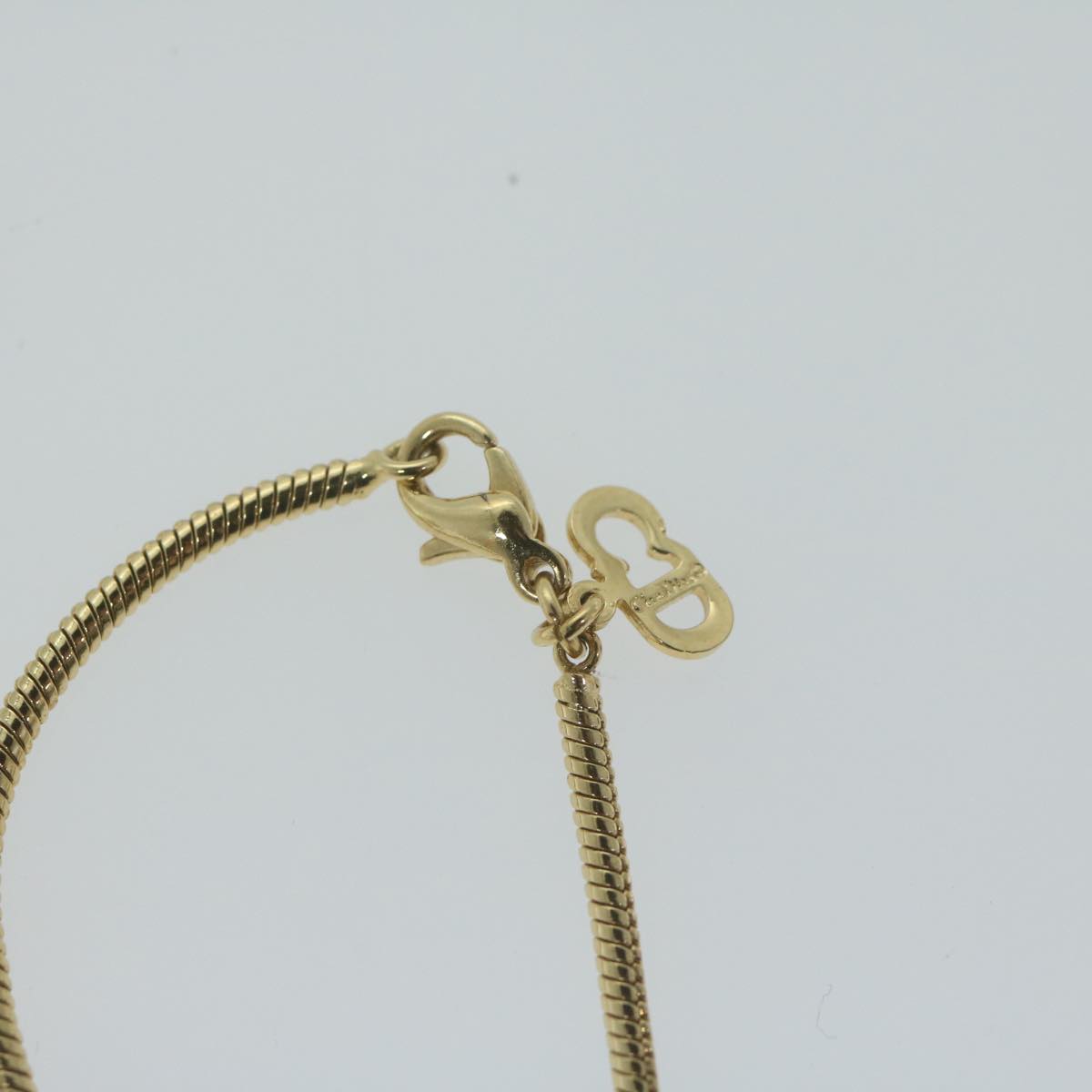 CHRISTIAN DIOR Necklace metal Gold Auth am5776