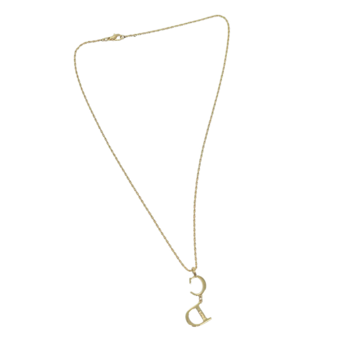 CHRISTIAN DIOR Necklace metal Gold Auth am5777