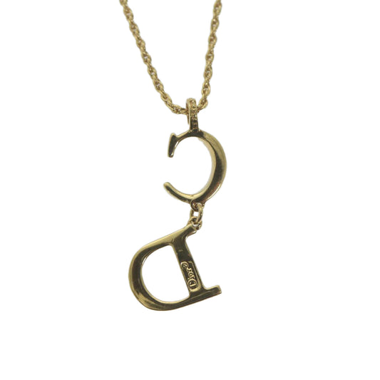 CHRISTIAN DIOR Necklace metal Gold Auth am5777
