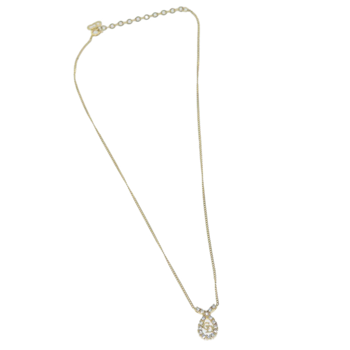 CHRISTIAN DIOR Necklace metal Gold Auth am5778