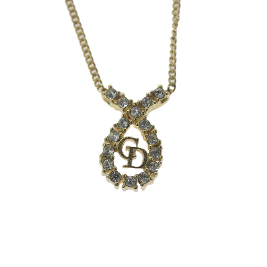 CHRISTIAN DIOR Necklace metal Gold Auth am5778