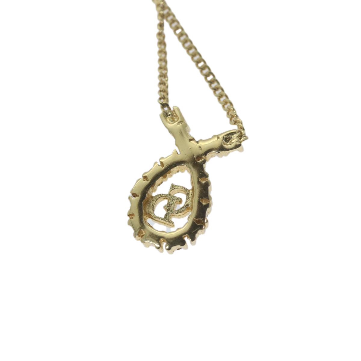 CHRISTIAN DIOR Necklace metal Gold Auth am5778