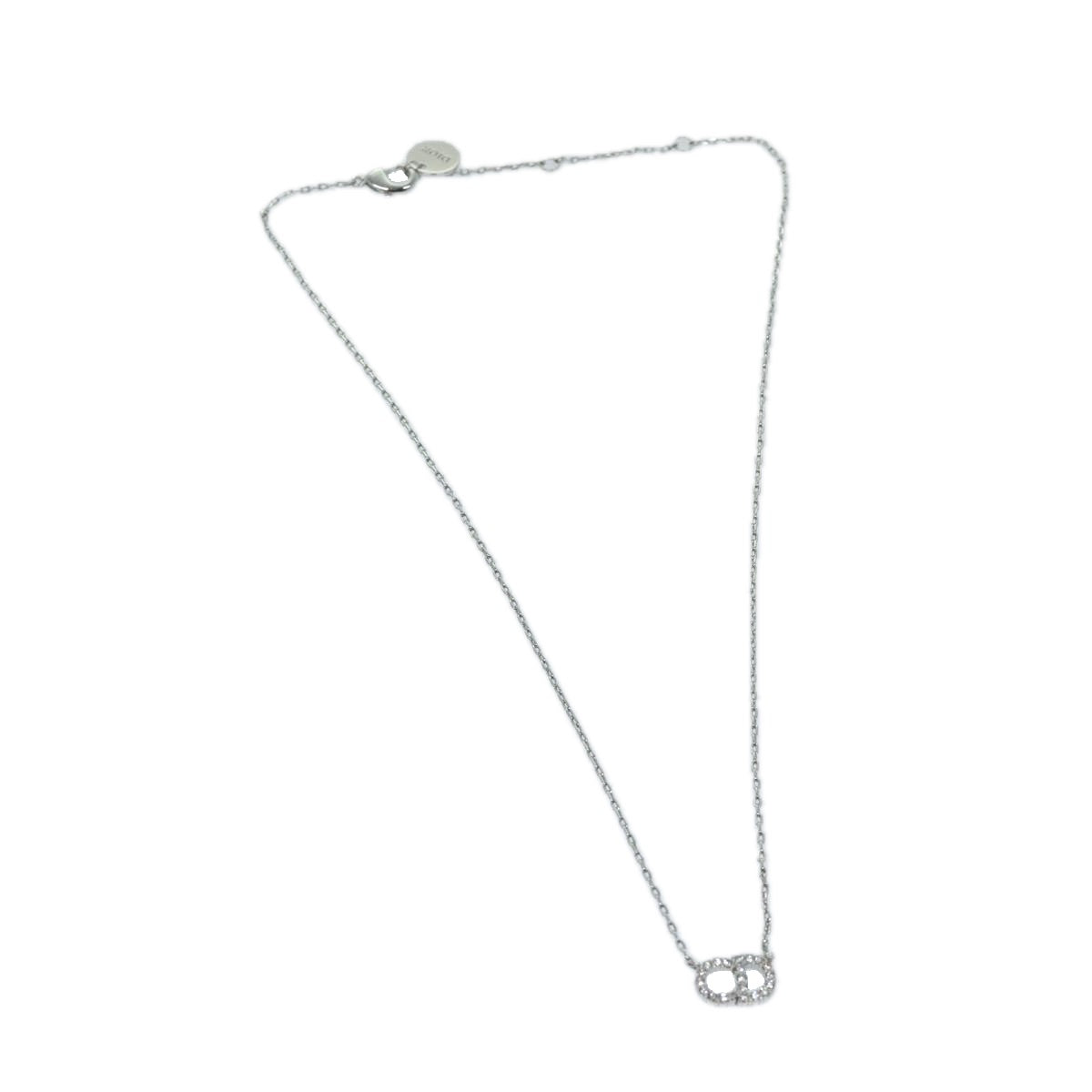 CHRISTIAN DIOR Necklace metal Silver Auth am5919
