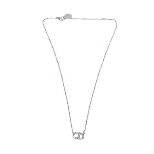 CHRISTIAN DIOR Necklace metal Silver Auth am5919