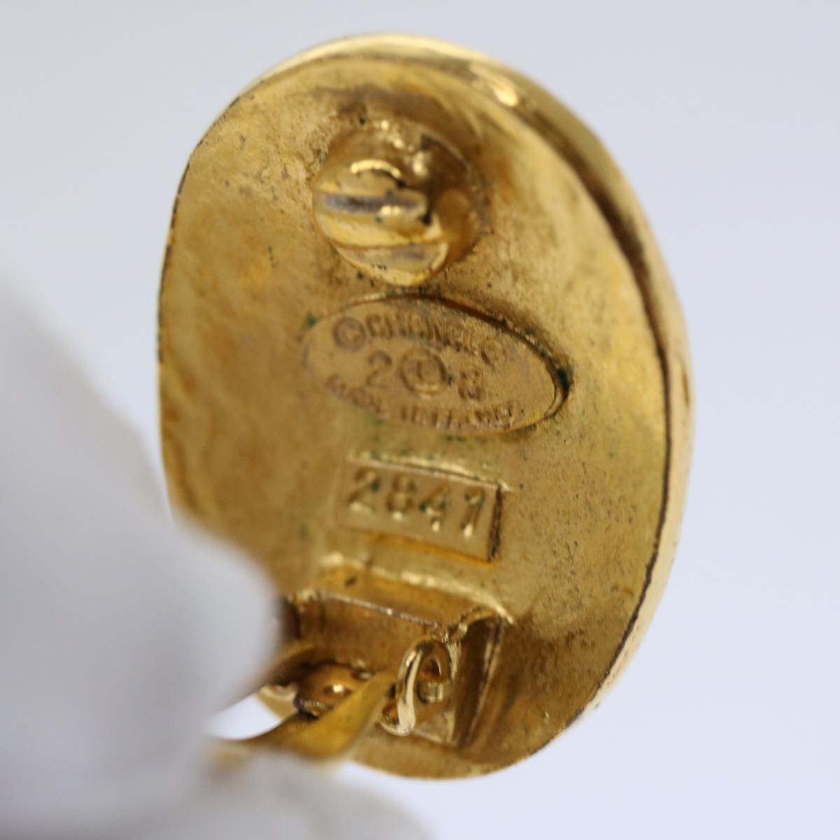 Top Quality Chanel Earring Gold CC Auth am5967