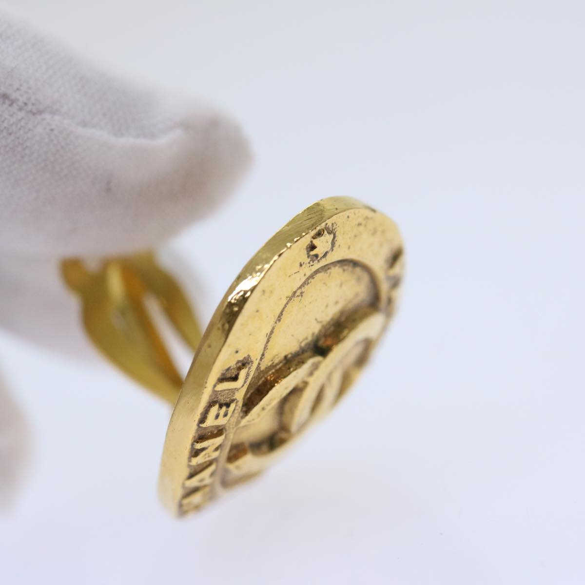 Top Quality Chanel Earring Gold CC Auth am5967
