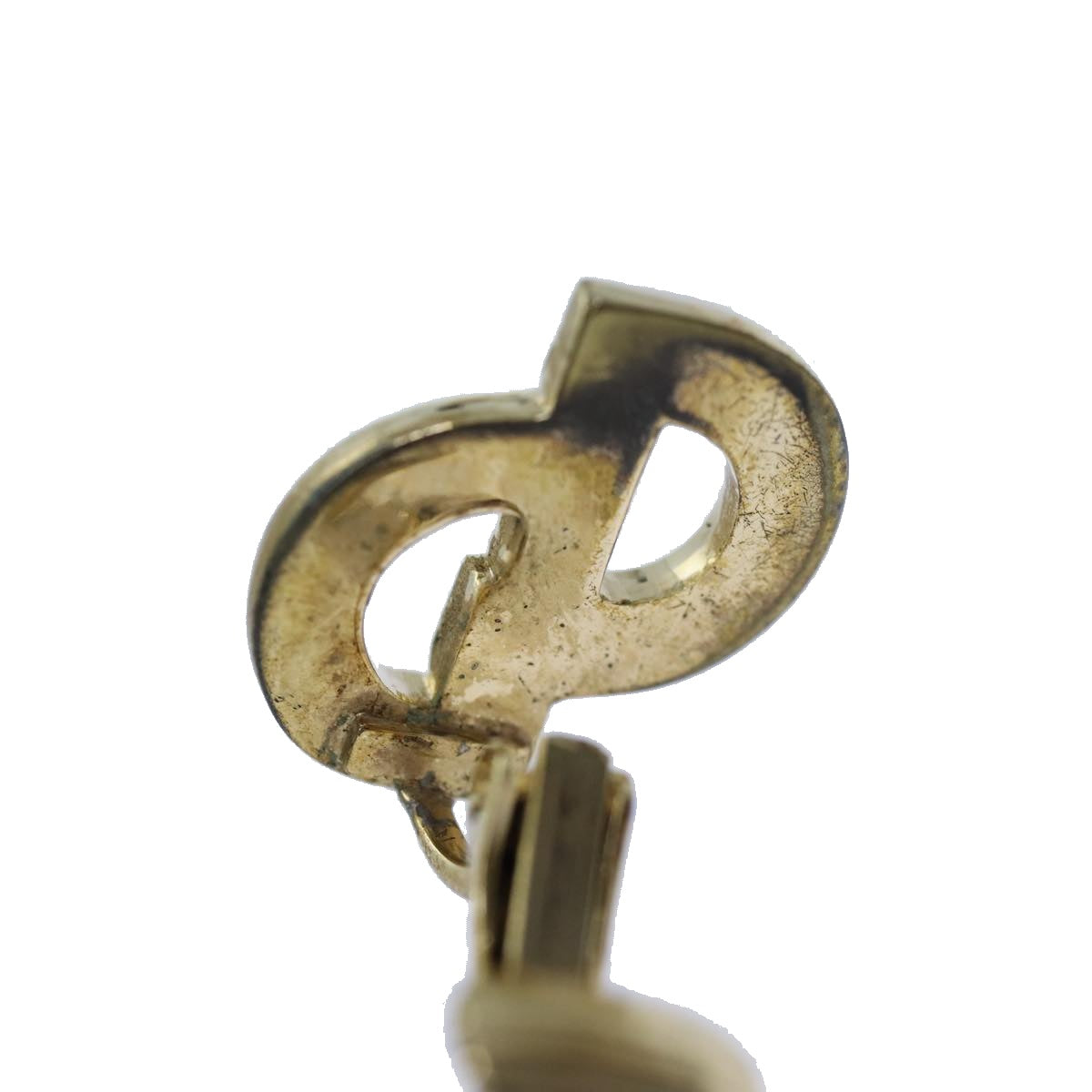 CHRISTIAN DIOR Earring Gold Auth am6078