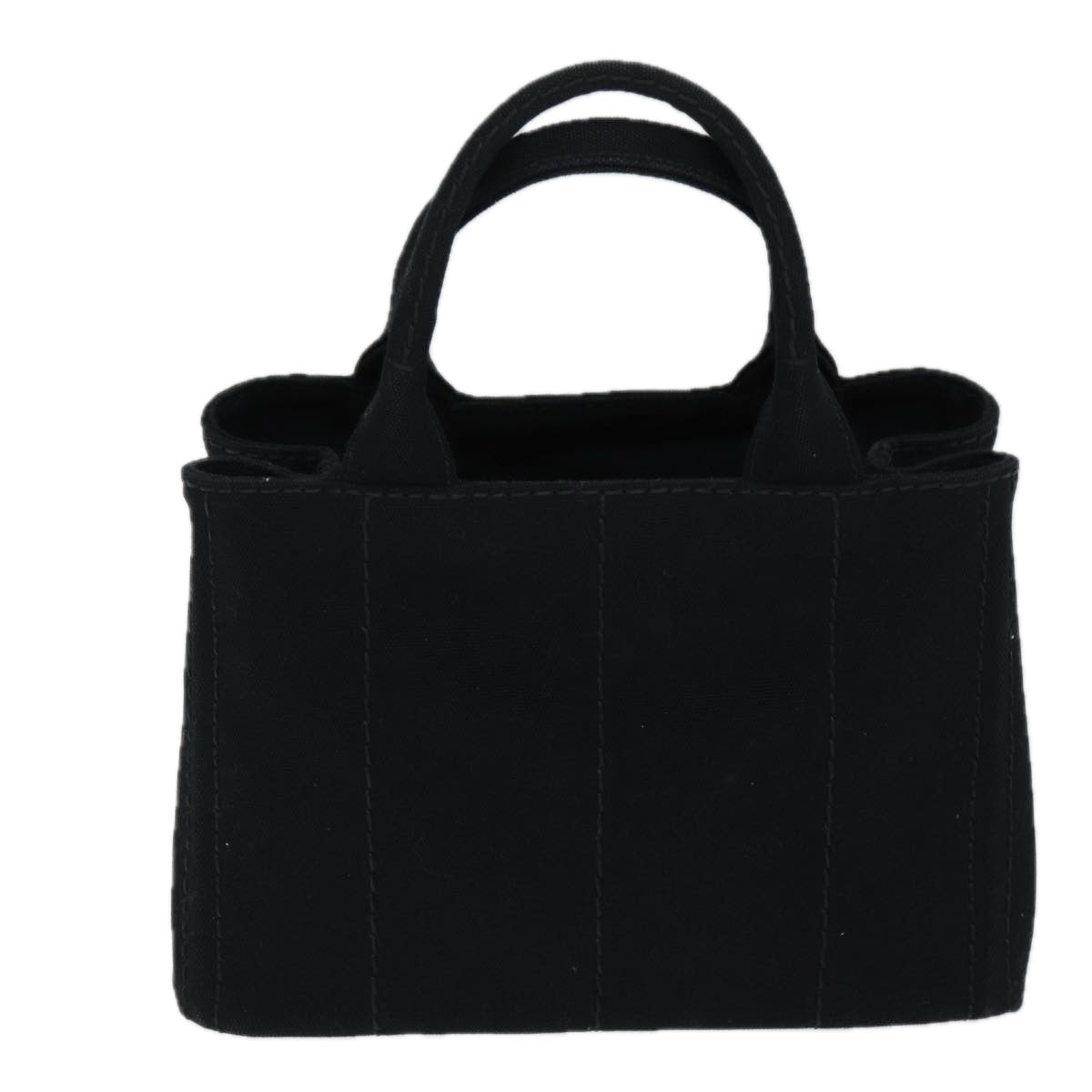 PRADA Canapa PM Hand Bag Canvas 2way Black Auth am6096A