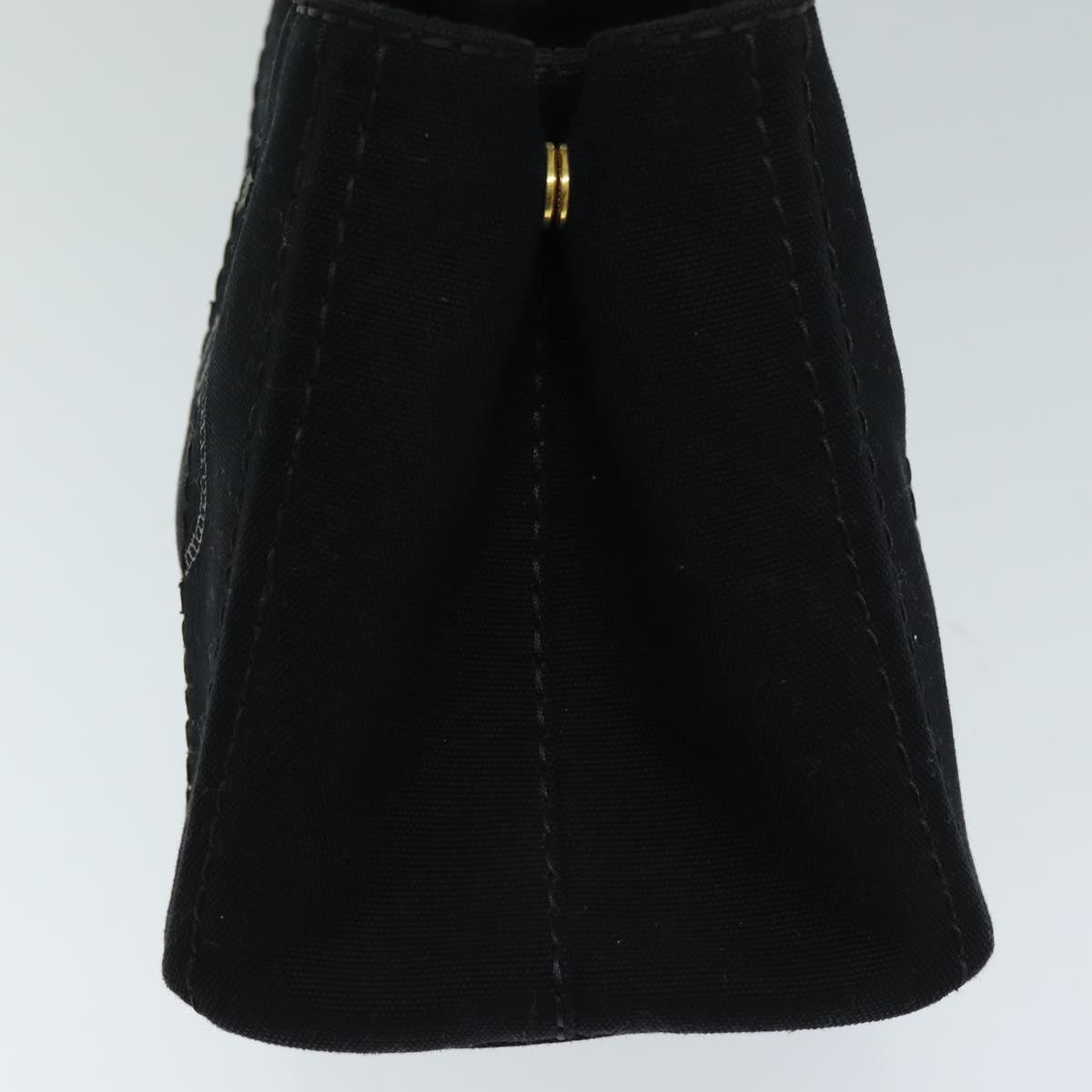 PRADA Canapa PM Hand Bag Canvas 2way Black Auth am6096A
