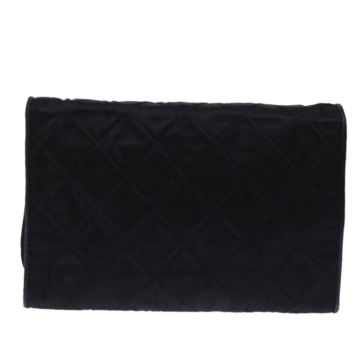 Top Quality Chanel Matelasse Chain Shoulder Bag Satin Black CC Auth am6152A