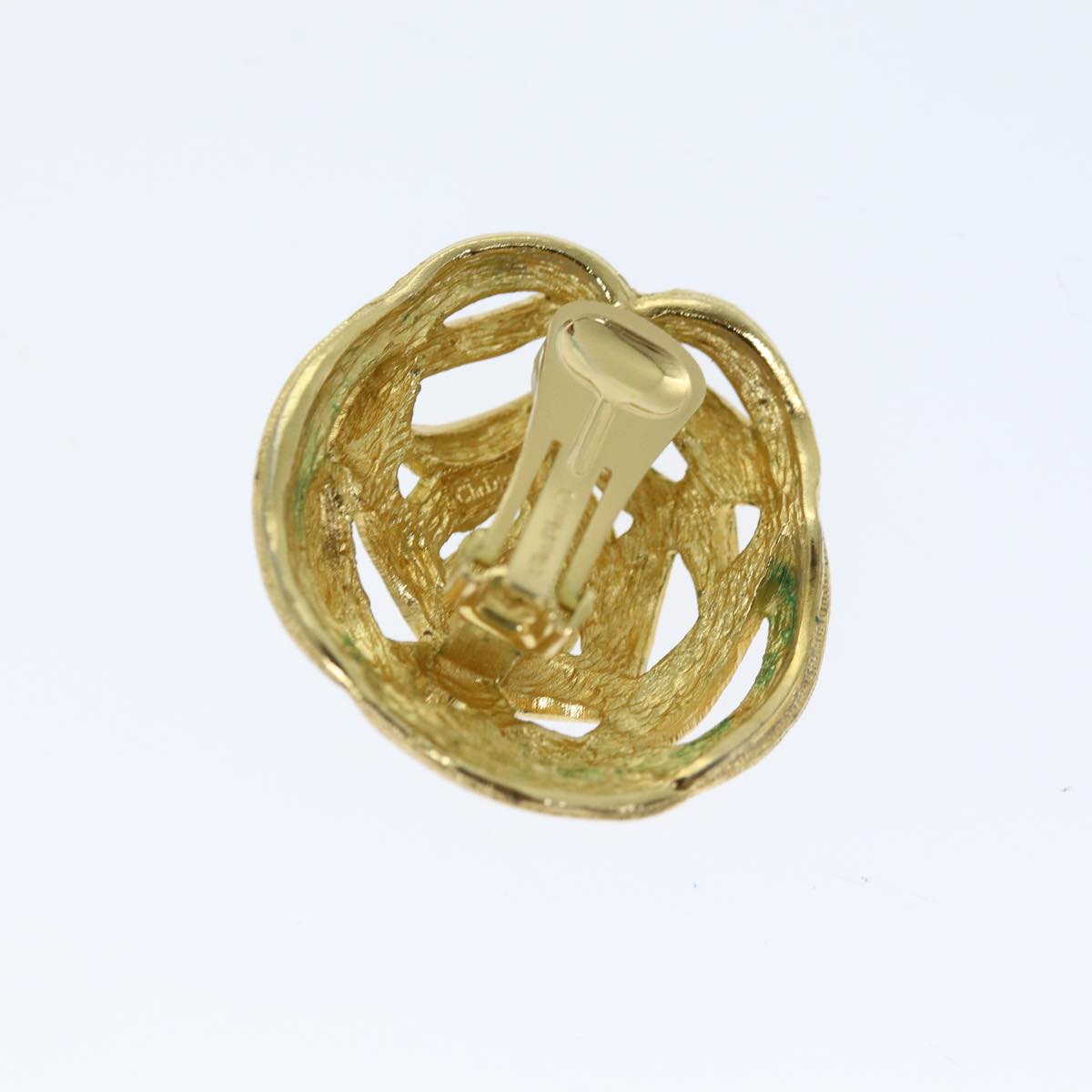 CHRISTIAN DIOR Earring Gold Auth am6232