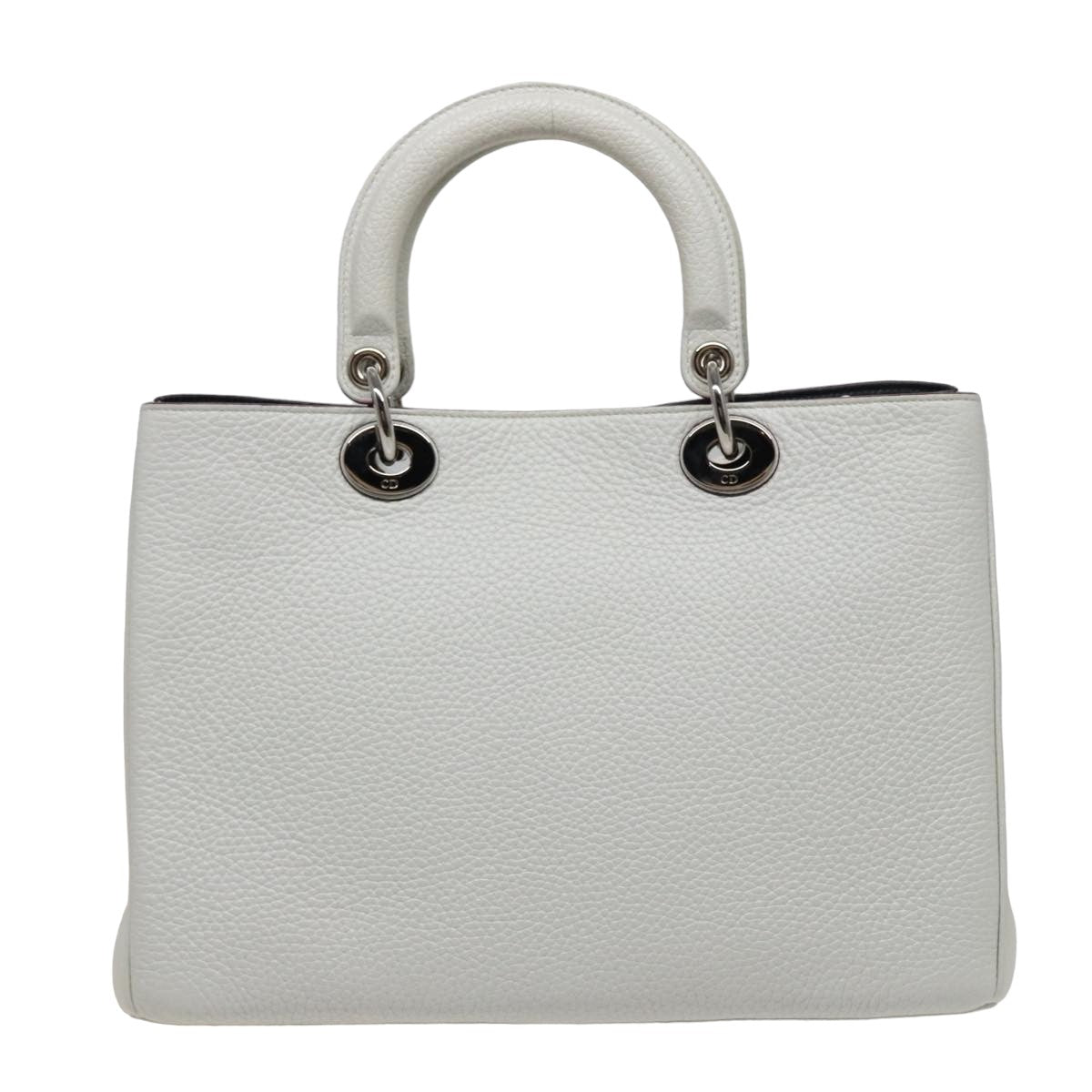 CHRISTIAN DIOR Diorissimo Hand Bag Leather 2way White Auth am6412A