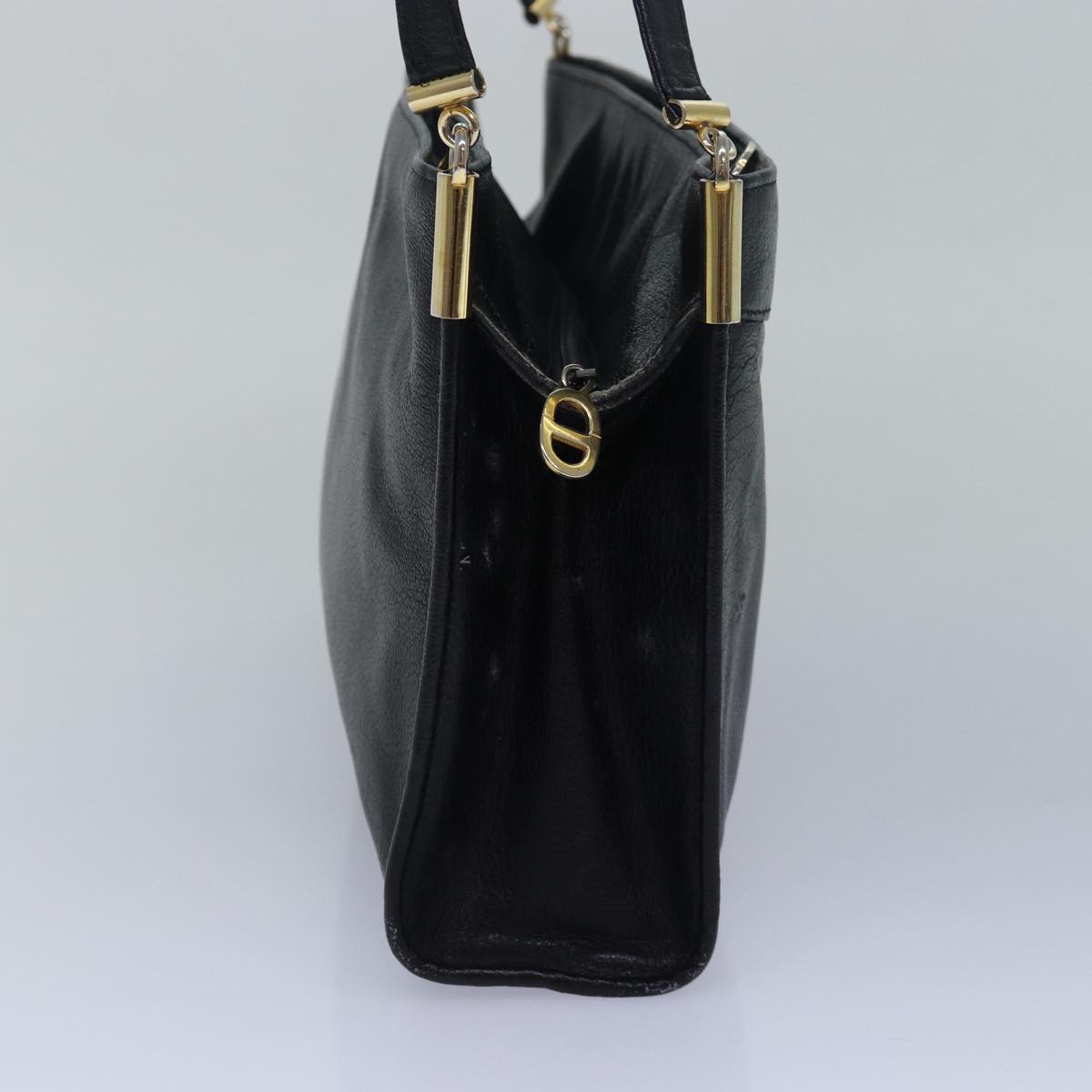 CHRISTIAN DIOR Shoulder Bag Leather Black Auth am6475