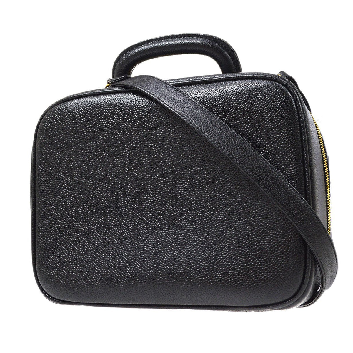 CHANEL★ 1996-1997 Lunch Box Vanity Medium Black Caviar ao28476