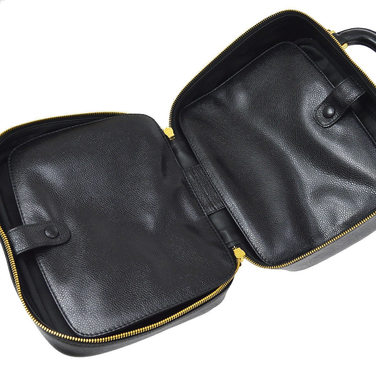 CHANEL★ 1996-1997 Lunch Box Vanity Medium Black Caviar ao28476