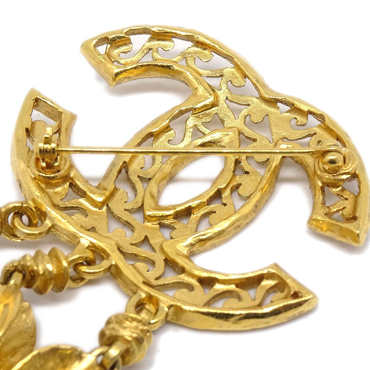 CHANEL Fringe Brooch Pin Gold 95A ao34565