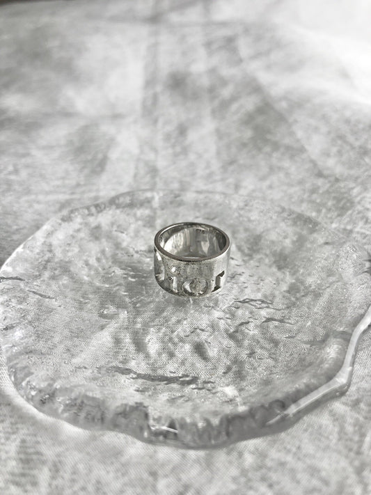 Christian Dior Logo Motif Ring Silver SILVER925 Vintage 8digxf