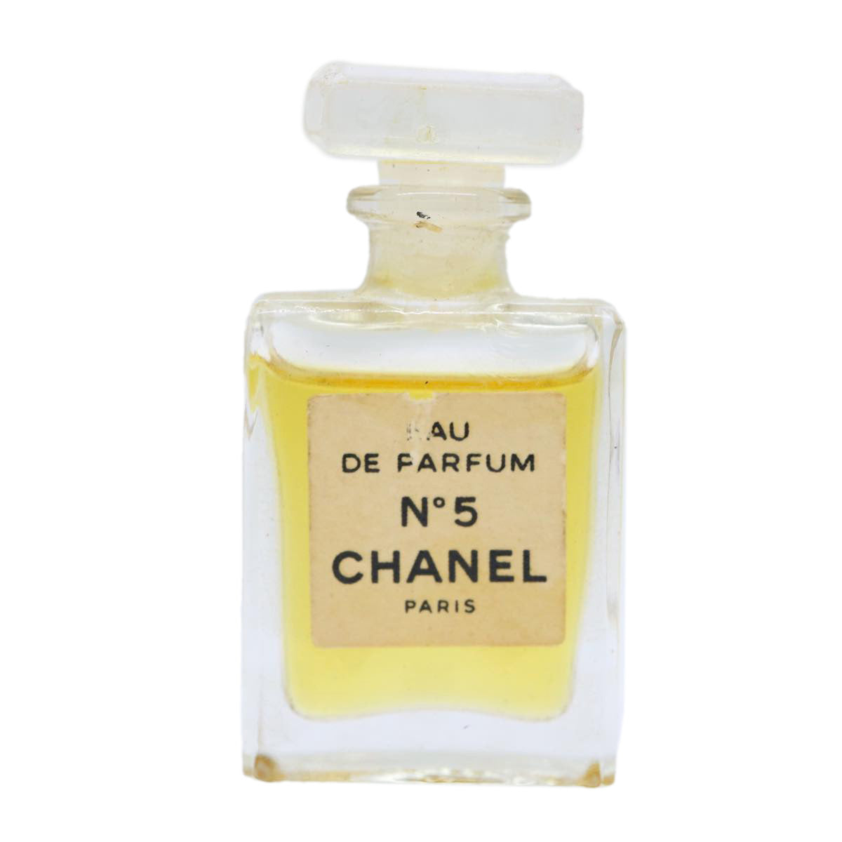 CHANEL Perfume N�‹5 Chain Necklace Clear Gold Tone CC Auth ar10031B