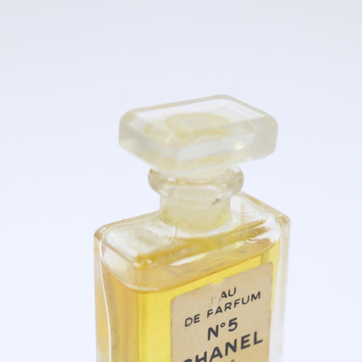 CHANEL Perfume N�‹5 Chain Necklace Clear Gold Tone CC Auth ar10031B