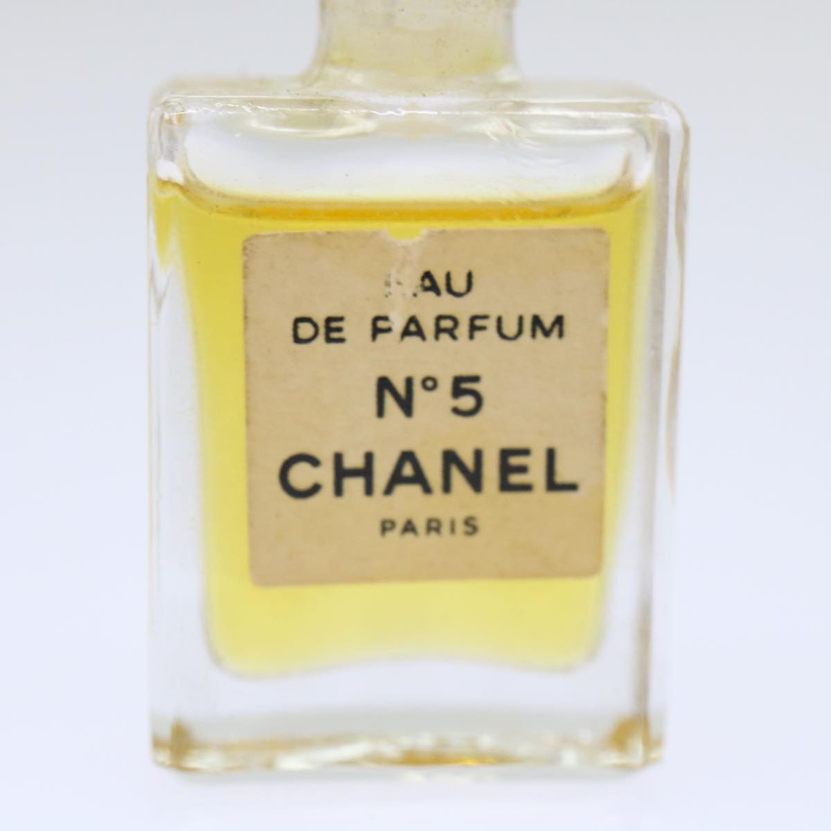 CHANEL Perfume N�‹5 Chain Necklace Clear Gold Tone CC Auth ar10031B