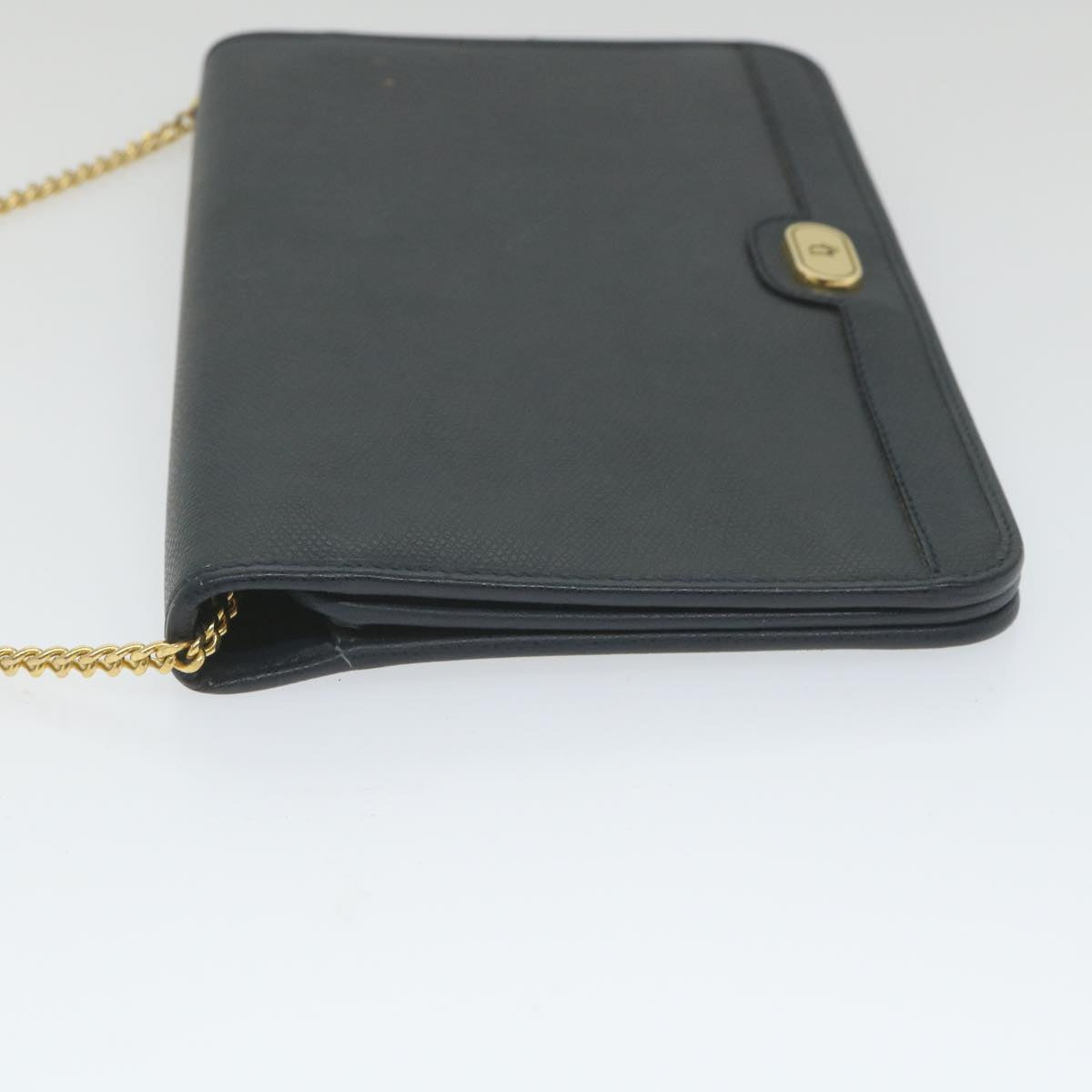 CHRISTIAN DIOR Honeycomb Canvas Chain Shoulder Bag Navy Auth ar10670