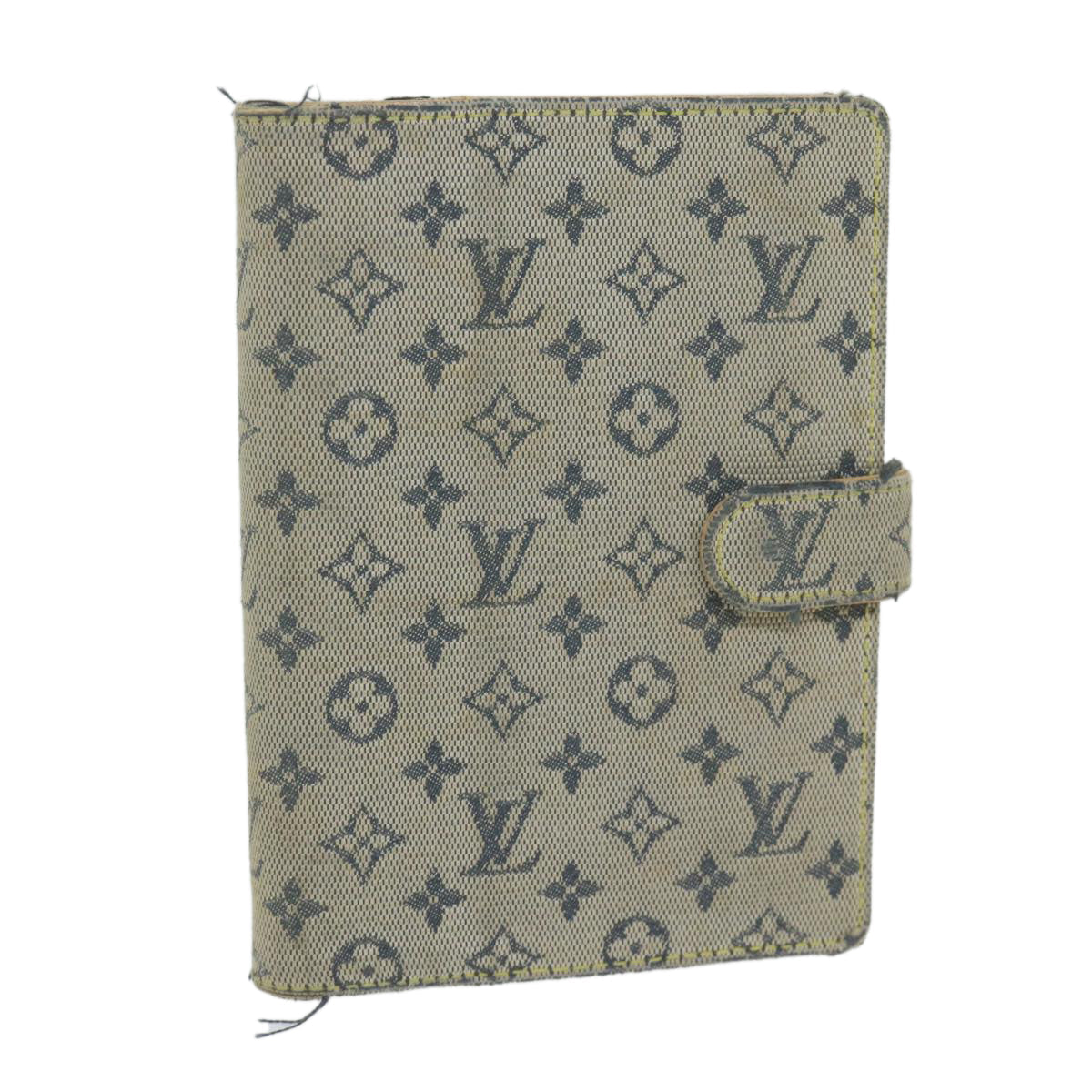 LOUIS VUITTON Monogram Mini Agenda PM Day Planner Cover Blue R20910 Auth ar11032