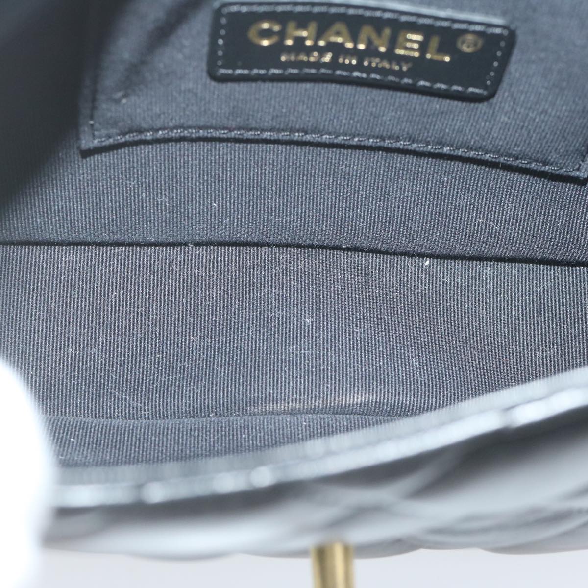 Top Quality Chanel Matelasse Turn Lock Chain Shoulder Bag Lamb Skin Black CC Auth ar11105A