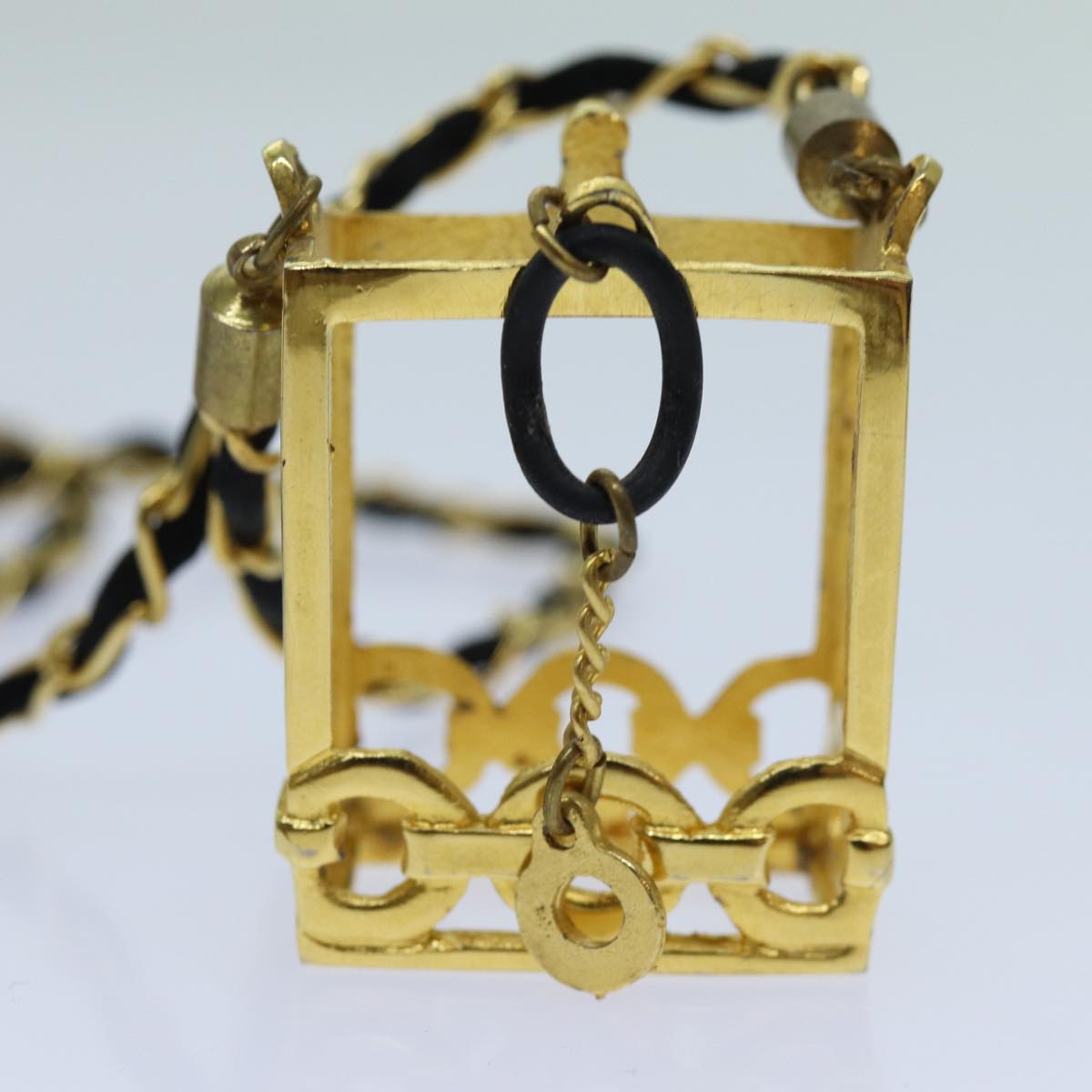 CHANEL perfume Necklace Gold CC Auth ar11598B