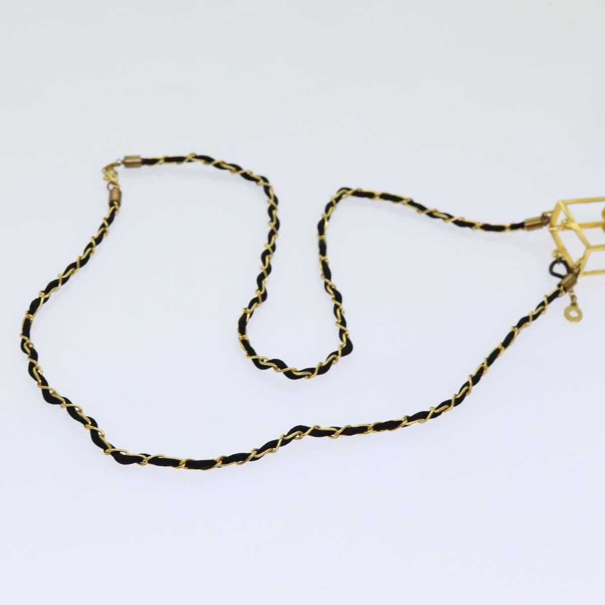 CHANEL perfume Necklace Gold CC Auth ar11598B