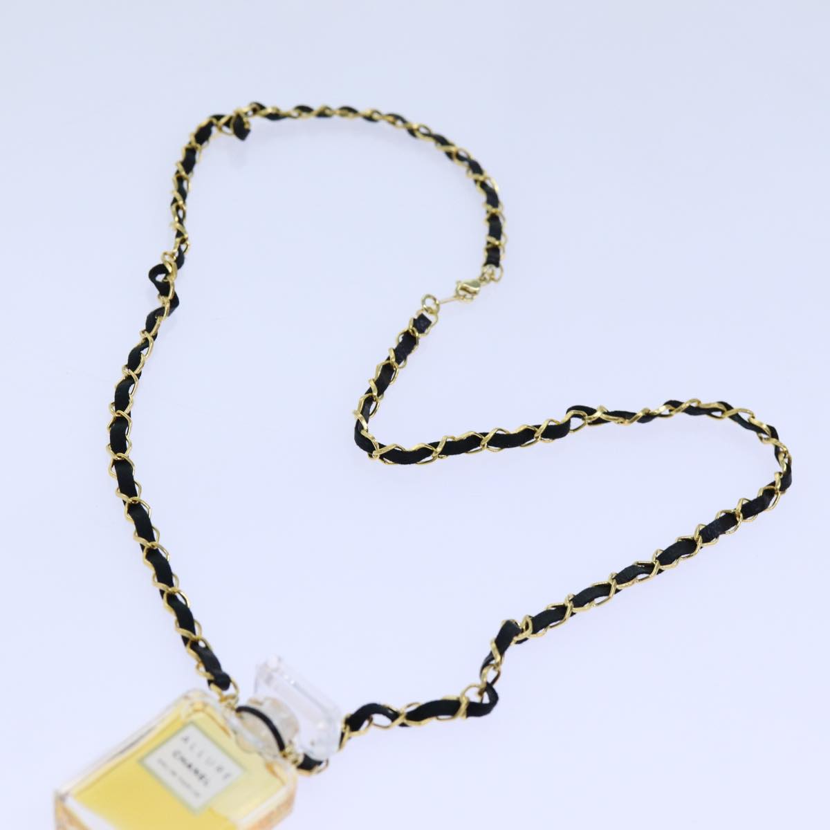 CHANEL Perfume Necklace Gold CC Auth ar11599B