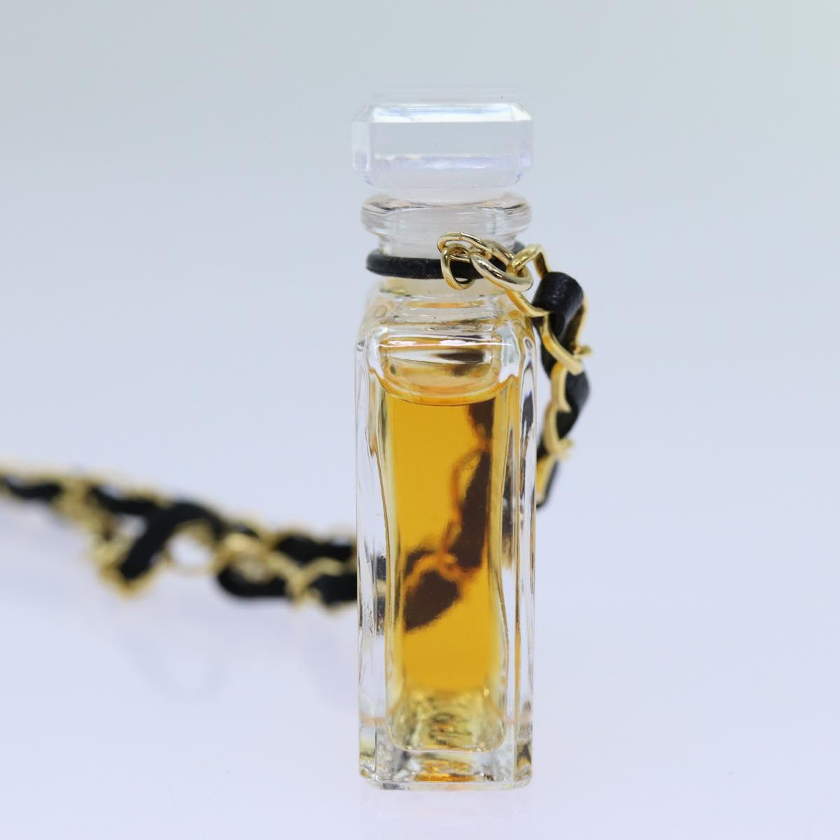 CHANEL Perfume Necklace Gold CC Auth ar11599B