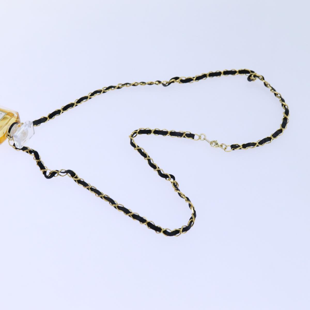CHANEL Perfume Necklace Gold CC Auth ar11599B