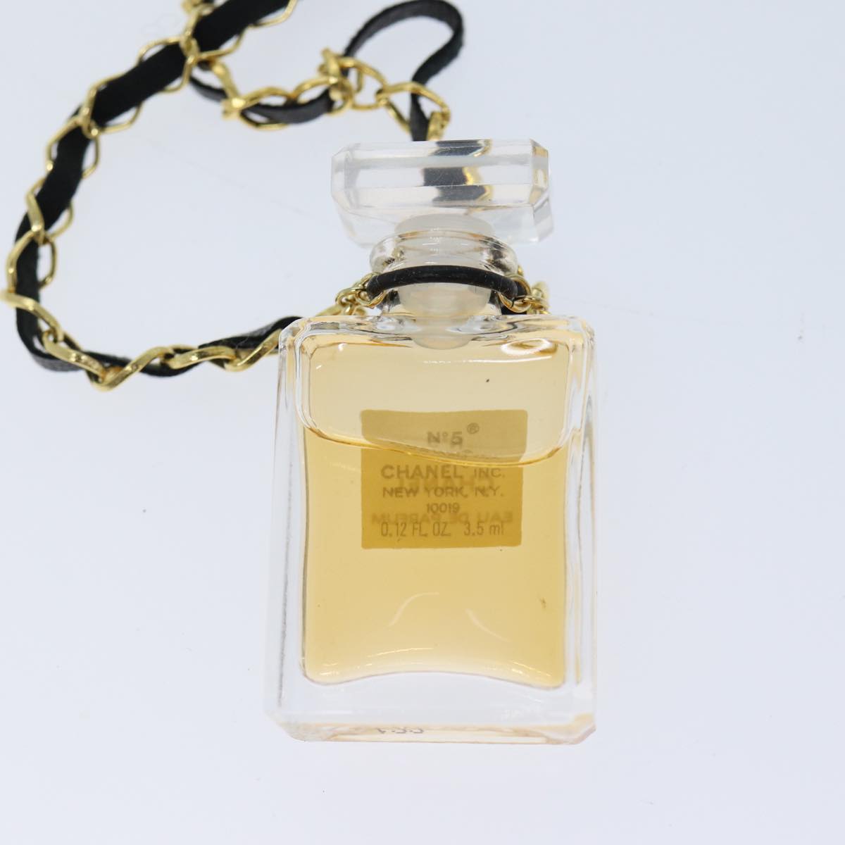 CHANEL Perfume Necklace Gold CC Auth ar11600B