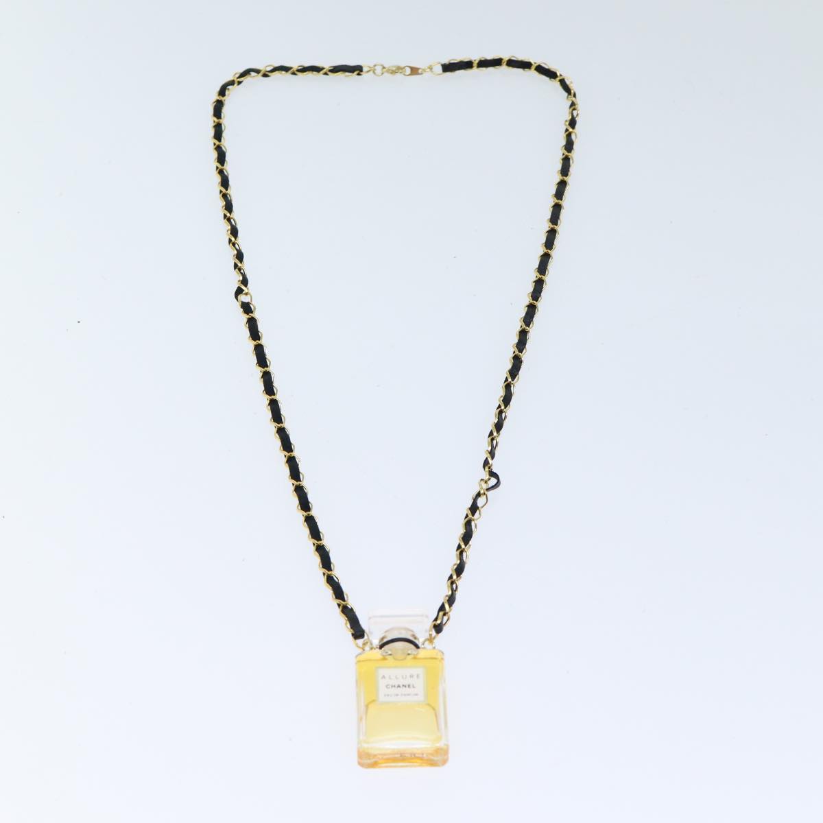 CHANEL Perfume Necklace Gold CC Auth ar11600B