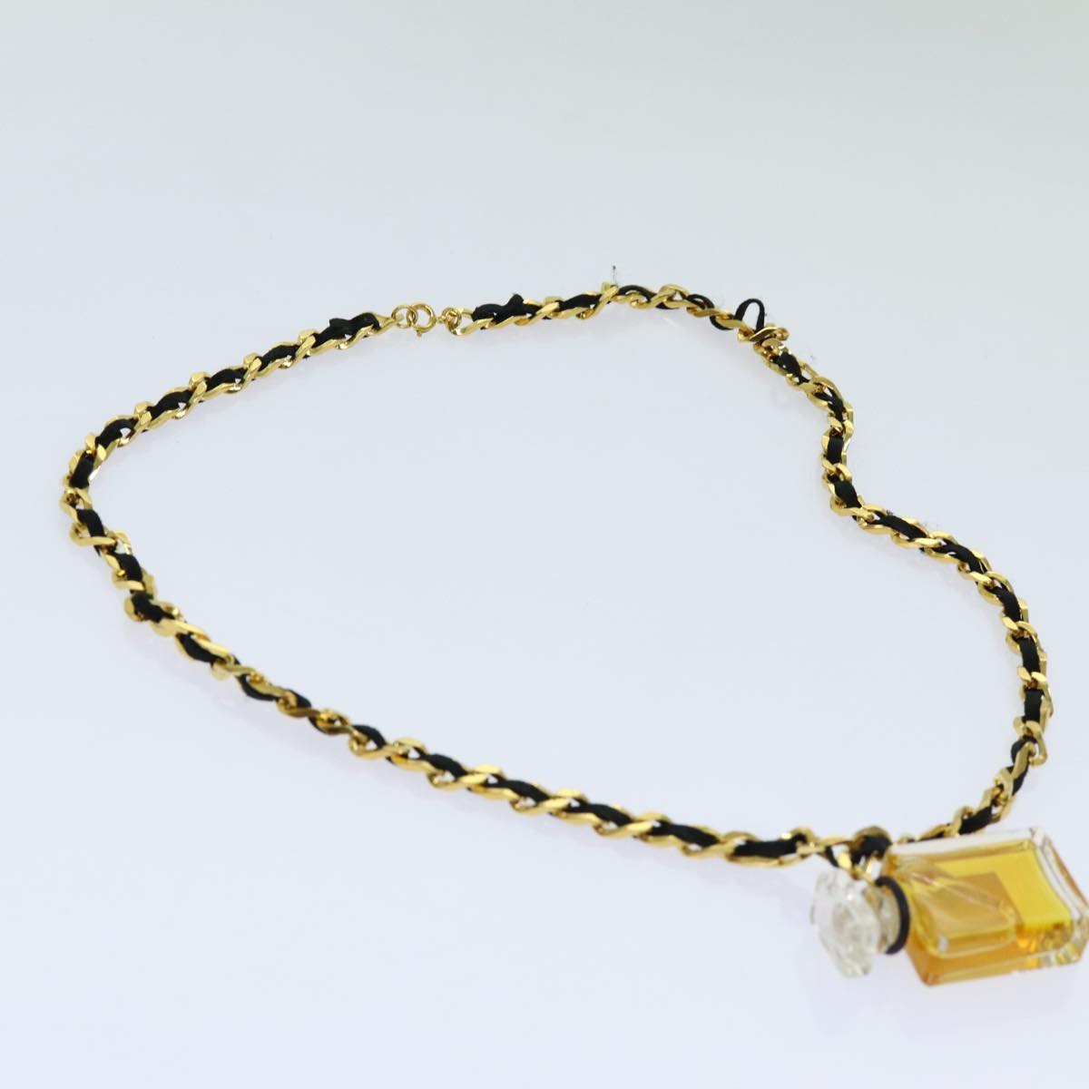 CHANEL Perfume Necklace Gold CC Auth ar11606B