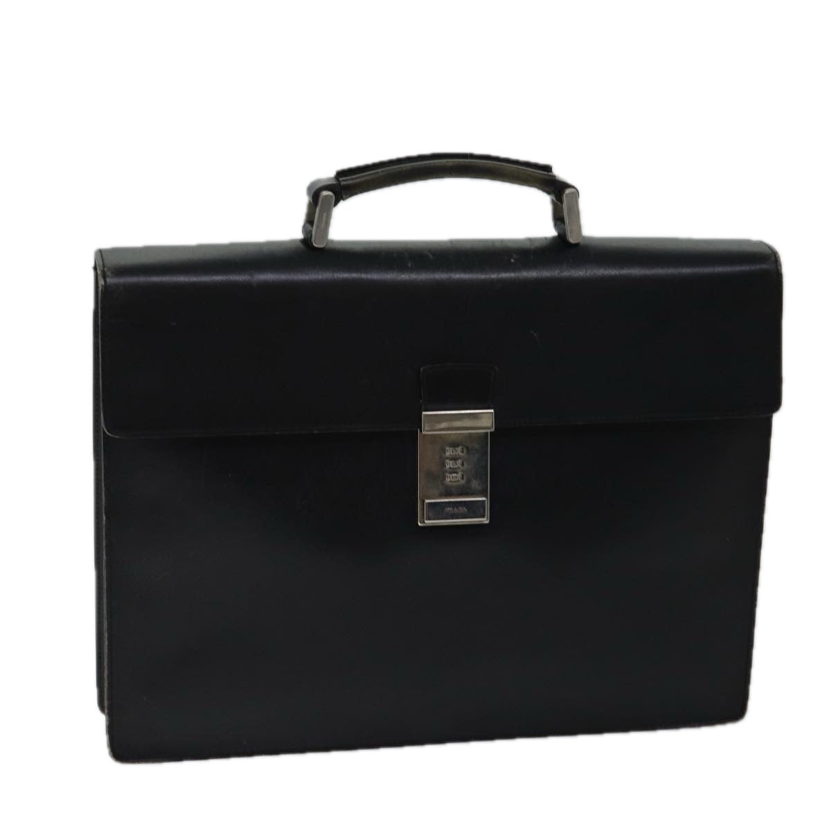 PRADA Hand Bag Leather Black Auth ar11660B