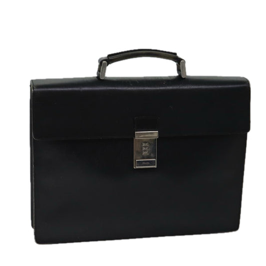 PRADA Hand Bag Leather Black Auth ar11660B
