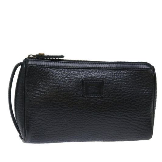 BURBERRYSs Clutch Bag Leather Black Auth ar11739