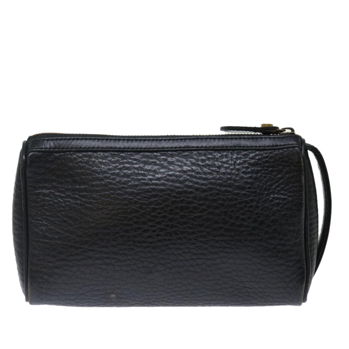 BURBERRYSs Clutch Bag Leather Black Auth ar11739