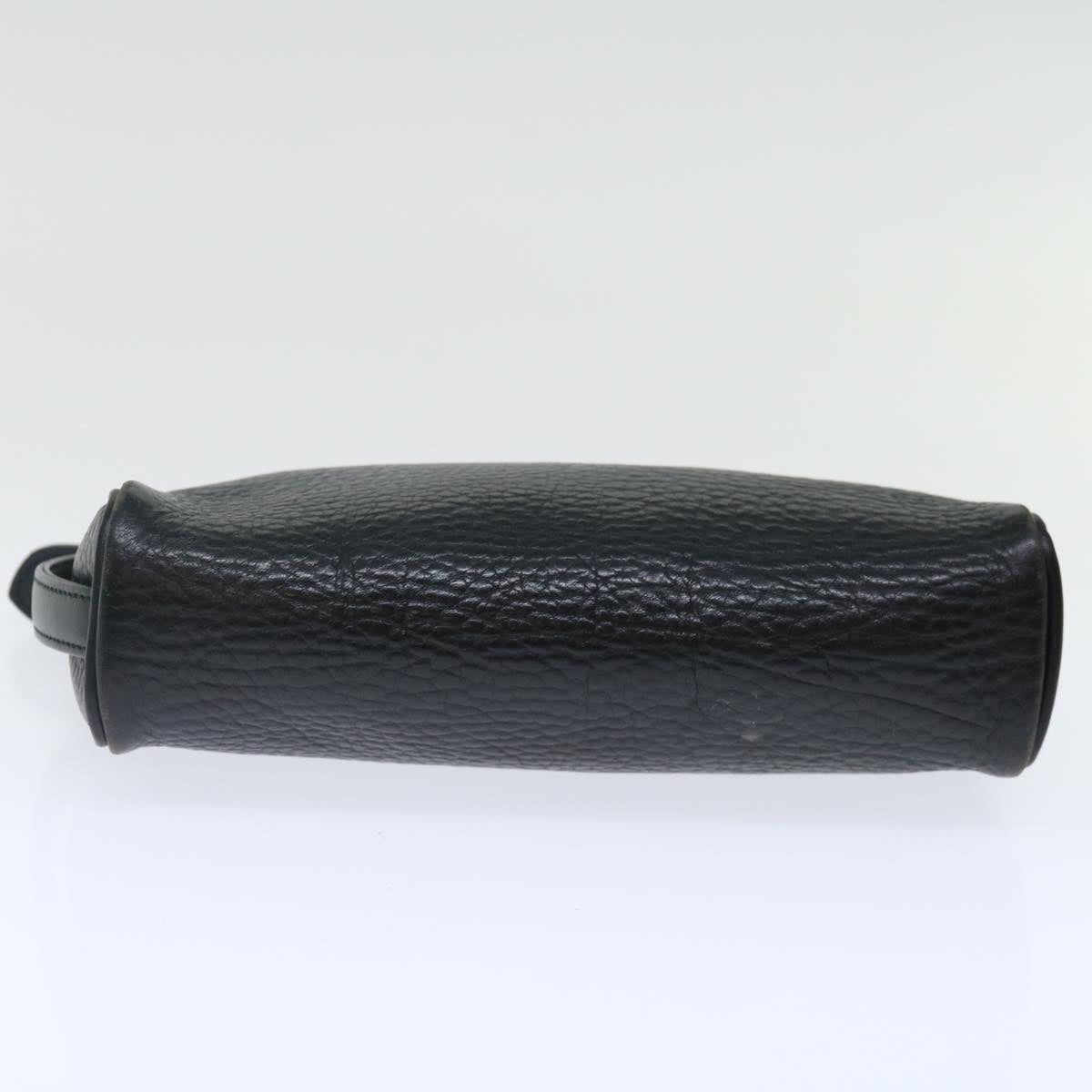 BURBERRYSs Clutch Bag Leather Black Auth ar11739