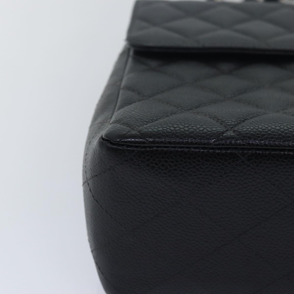 Top Quality Chanel Matelasse 30 Turn Lock Chain Bag Caviar Skin Black CC Auth ar11992A
