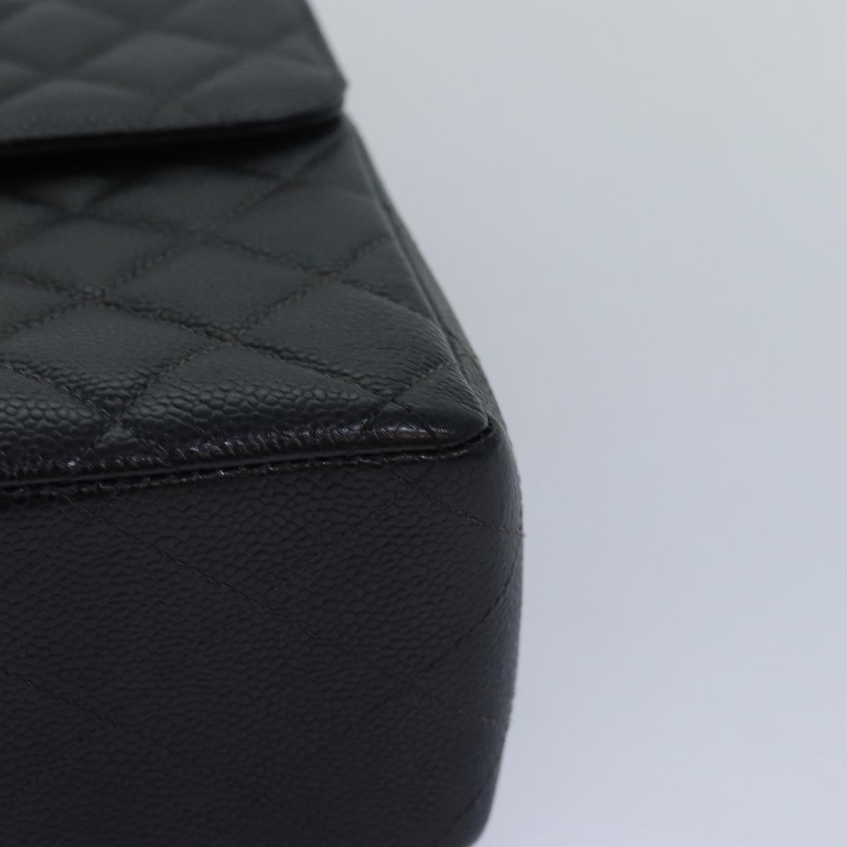 Top Quality Chanel Matelasse 30 Turn Lock Chain Bag Caviar Skin Black CC Auth ar11992A