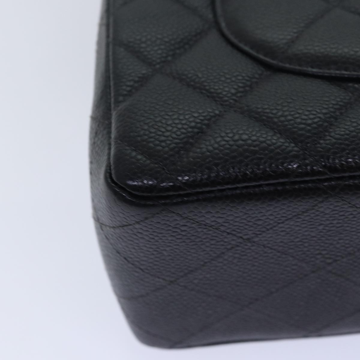 Top Quality Chanel Matelasse 30 Turn Lock Chain Bag Caviar Skin Black CC Auth ar11992A